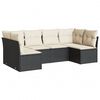 vidaXL 6-dijelni set vrtnih sofa s jastucima crni od poliratana