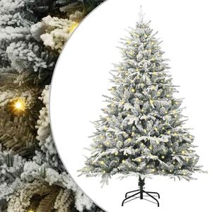 vidaXL Umjetna božićna jelka s lampicama Zelena 180 cm PVC i PE