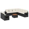 vidaXL 10-dijelni set vrtnih sofa s jastucima crni od poliratana