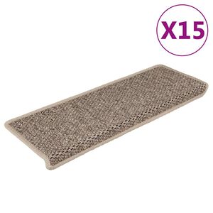 vidaXL Samoljepljivi otirači za stepenice 15 kom 65x21x4 cm tamnobež