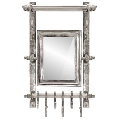 vidaXL Stalak za prtljagu s vješalicama ogledalom aluminijski