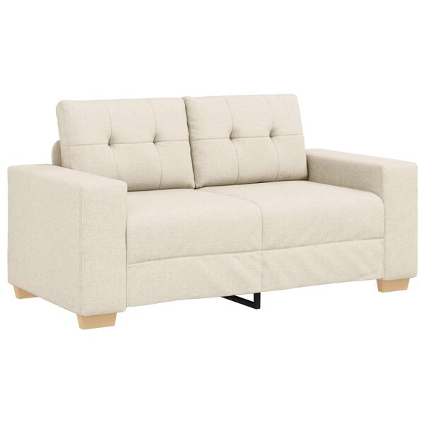 vidaXL Sofa 2 pcs Bež Platnasta tkanina
