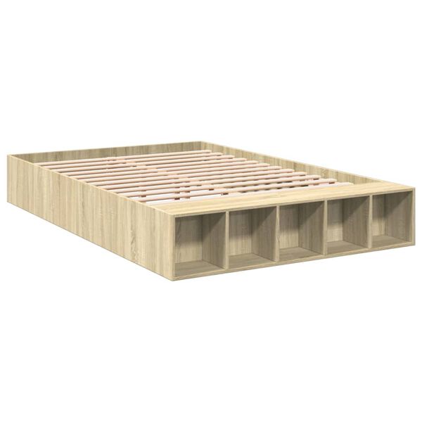 vidaXL Okvir za krevet boja hrasta 140 x 200 cm konstruirano drvo
