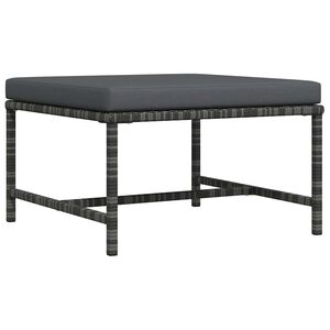 vidaXL Modularni tabure s jastukom sivi od poliratana