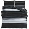 vidaXL 2 kom. 200 x 220 cm + 80 x 80 cm 100% Cotton Black Stripes