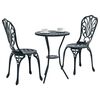 vidaXL Bistro set za vrt 3 pcs Zelena Aluminij