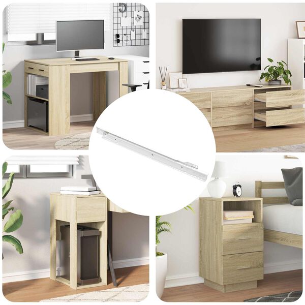 vidaXL Klizač za ladice 55 pcs Bijelo Čelik