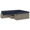 vidaXL 11-dijelni set vrtnih sofa od poliratana s jastucima sivi