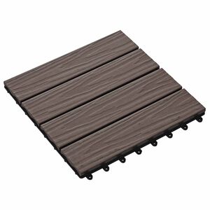 vidaXL Pločice za decking 3D Dizajn 11 pcs Tamno smeđa 30 x 30 cm