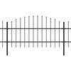 vidaXL Vrtna ograda s vrhom koplja Čelik 714,5 x 100 cm Crna