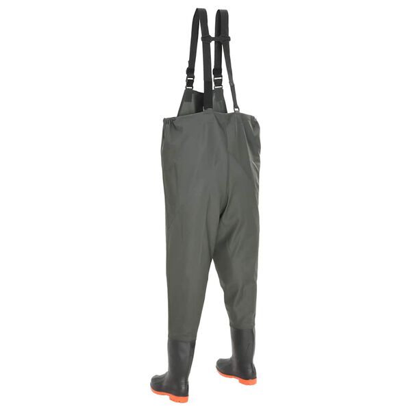 vidaXL Hlače za vodu s čizmama zelene veličina 43