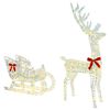 vidaXL Reindeer vuče saonice Topla bijela 70 x 26 x 129 cm PET