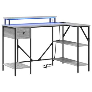 vidaXL Stol s policom Siva Sonoma 120 x 79 x 86,5 cm Konstruirano drvo