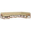 vidaXL Set vanjskih sofa 8 kom. Prirodna i bež Čvrsto drvo akacije