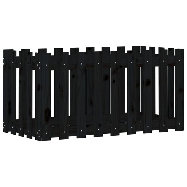 vidaXL Povi&scaron;ena vrtna gredica crna 100x50x50 cm masivna borovina