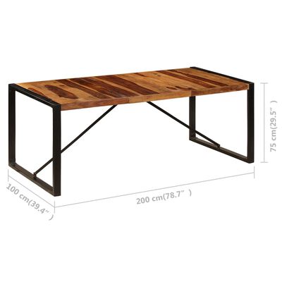 vidaXL Blagovaonski stol od masivnog drva šišama 200 x 100 x 75 cm