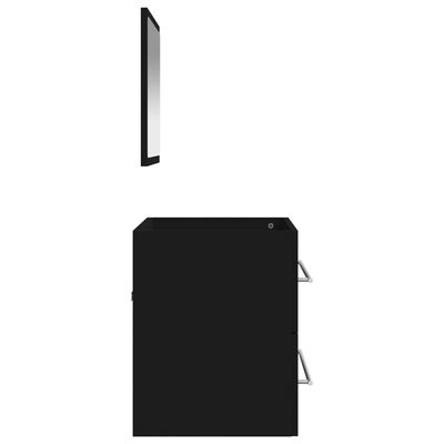 vidaXL Kupaonski ormarić s ogledalom crni od konstruiranog drva