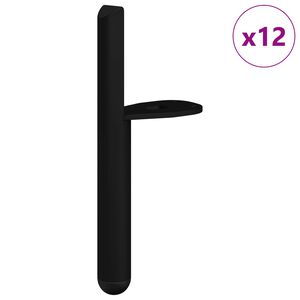 vidaXL Noge namje&scaron;taja 12 kom. Crna 66 x 36 x 160 mm Željezo