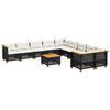 vidaXL 11-dijelni set vrtnih sofa od poliratana s jastucima crni