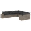 vidaXL 10-dijelni set vrtnih sofa od poliratana s jastucima sivi