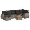vidaXL 8-dijelni set vrtnih sofa od poliratana s jastucima sivi
