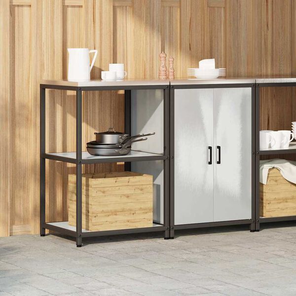 vidaXL Kuhinjski set za pohranu 2 pcs Srebrno Nehrđajući čelik