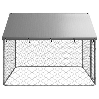 vidaXL Vanjski kavez za pse s krovom 200 x 200 x 150 cm