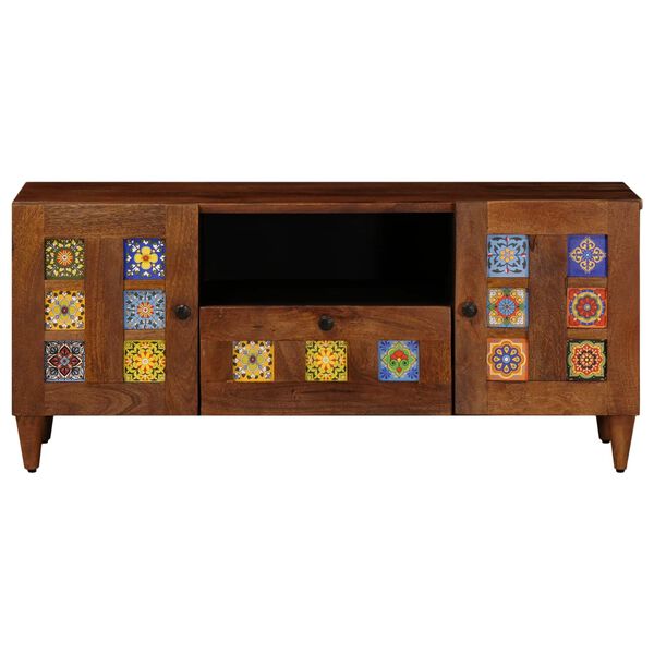 vidaXL TV ormar s ladicama Orah 105 x 33,5 x 46 cm Čvrsto drvo manga