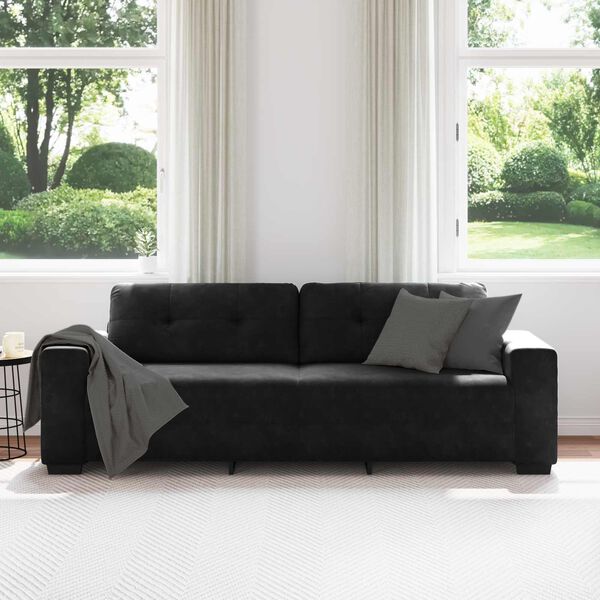 vidaXL Sofa 3 pcs Vjetrovita Crvena Platnasta tkanina