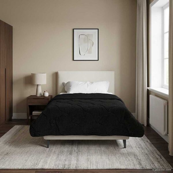 vidaXL Puni pokrivač za cijelu godinu &Scaron;onerisan Crna 140 x 220 cm