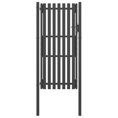 vidaXL Vrata za vrtnu ogradu čelična 1 x 2,5 m antracit