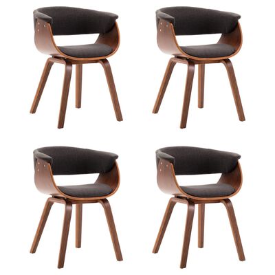 vidaXL Blagovaonske stolice od savijenog drva i tkanine 4 kom sive