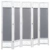 vidaXL Sobna pregrada s 5 panela od tkanine siva 175 x 165 cm
