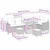 vidaXL Sjedeća garnitura za vrt s jastukom s pohranom 9 pcs Siva