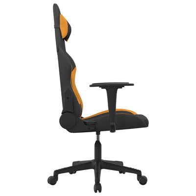 vidaXL Masažna igraća stolica od tkanine crno-narančasta