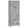 vidaXL Visoka komoda siva sonome 69,5x34x180 cm od konstruiranog drva
