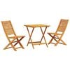 vidaXL Sklopivi bistro set 3 kom. Smeđa Čvrsto drvo akacije
