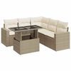 vidaXL 6-dijelni set vrtnih sofa s jastucima bež od poliratana