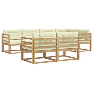 vidaXL Set vanjskih sofa 6 kom. Bijela i krem Poliester