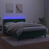 vidaXL Krevet box spring s madracem LED tamnozeleni 140x200 cm bar&scaron;un