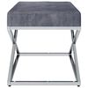 vidaXL Klupa od sive bar&scaron;unaste tkanine i nehrđajućeg čelika 97 cm