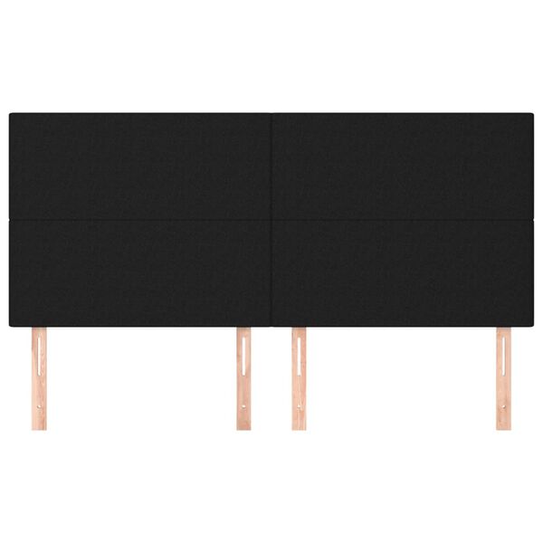 vidaXL Uzglavlje Crno 200x5x118/128 cm Tkanina