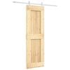 vidaXL Klizna vrata 70 x 210 cm Čvrsta borovina (neobrađena)