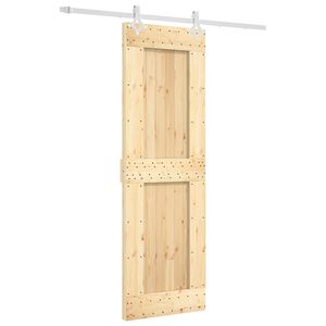vidaXL Klizna vrata 70 x 210 cm Čvrsta borovina (neobrađena)