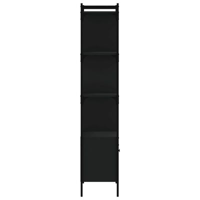 vidaXL Regal za knjige s vratima crni 44,5 x 30 x 154,5 cm drveni