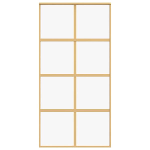 vidaXL Klizna vrata zlatna 102,5x205 cm prozirno staklo ESG i aluminij