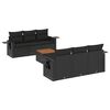 vidaXL 7-dijelni set vrtnih sofa od poliratana s jastucima crni
