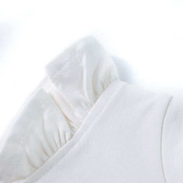 Dječja majica s volanima na rukavima prljavo bijela boja 140