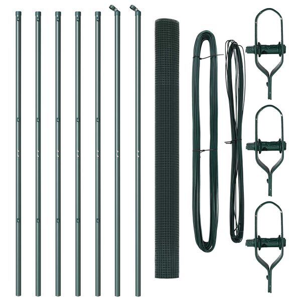 vidaXL Stup za ogradu Zelena 10 x 1,6 m (12 x 12 mm mreža) Čelik i PVC