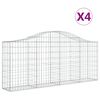 vidaXL Lučne gabionske ko&scaron;are 4 kom 200x30x80/100 cm pocinčano željezo